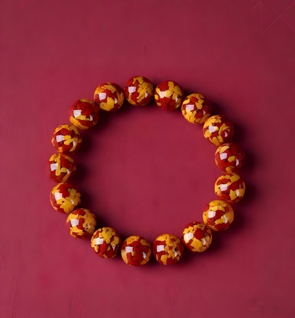 The Alchemist's Dual-Flame Amulet: Cinnabar &amp; Realgar Wrist Beads