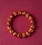 The Alchemist's Dual-Flame Amulet: Cinnabar &amp; Realgar Wrist Beads