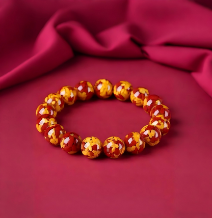 The Alchemist's Dual-Flame Amulet: Cinnabar &amp; Realgar Wrist Beads