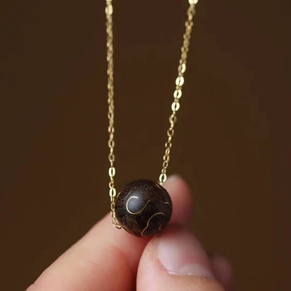 [Agarwood Cloud Pendant] Tambac FILIGREE NECKLACE；AUSPICIOUS CLOUDS pattern pendant；girl's decoration