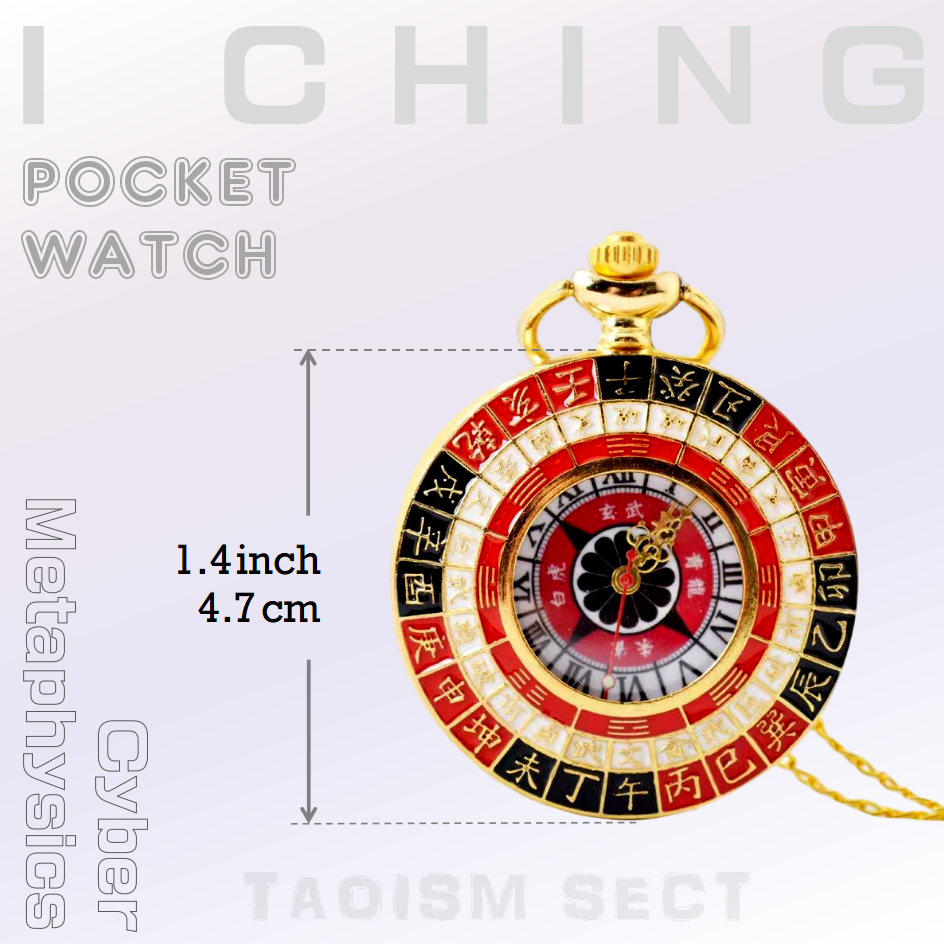 [Retro pocket watch] 8 Hexagram of the I Ching metaphysical pendant; Brass Heavenly Stems and Earthly Branches amulet necklace accessory