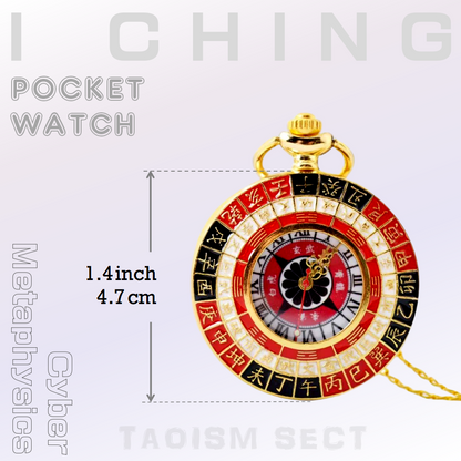 [Retro pocket watch] 8 Hexagram of the I Ching metaphysical pendant; Brass Heavenly Stems and Earthly Branches amulet necklace accessory