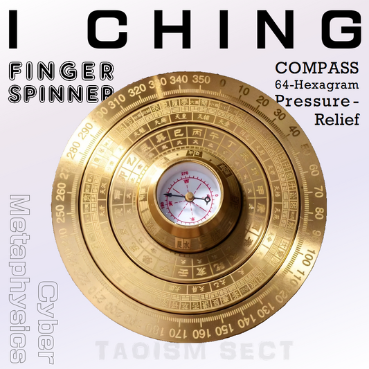 [Brass fidget spinner] all-metal copper 3 inch, I Ching, 64 hexagrams, 8-trigrams, feng shui compass, stress-relieving toy