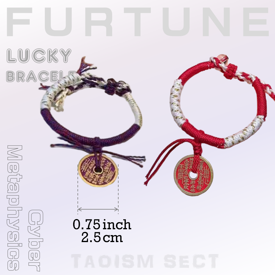 [Bronze Coin Bracelet]Mountain immortal coin girl-style woven bracelet; I Ching 8-triangle fortune-gathering gift for girls