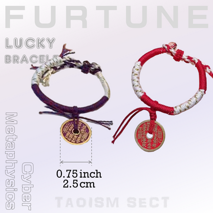 [Bronze Coin Bracelet]Mountain immortal coin girl-style woven bracelet; I Ching 8-triangle fortune-gathering gift for girls