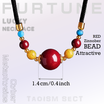 [Cinnabar Bead Necklace] charm pendant; girl's lucky gift; New red cinnabar pendant; Fashionable collarbone pendant for good luck