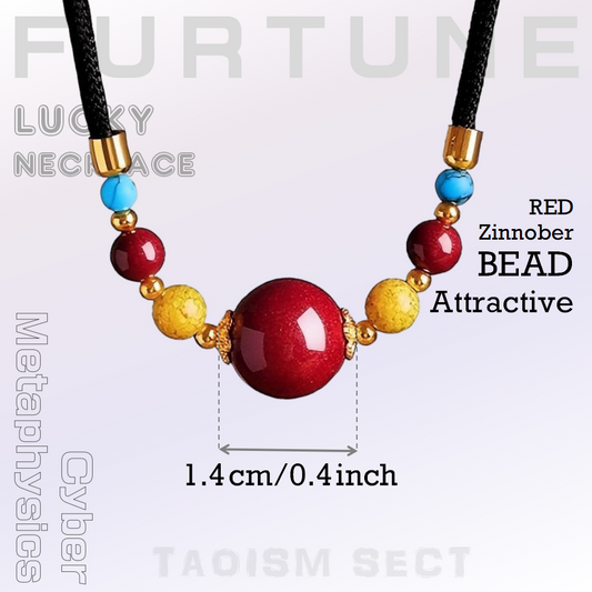 [Cinnabar Bead Necklace] charm pendant; girl's lucky gift; New red cinnabar pendant; Fashionable collarbone pendant for good luck