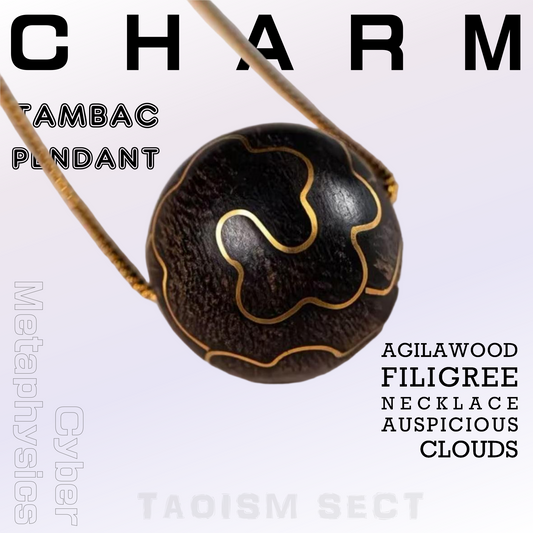 [Agarwood Cloud Pendant] Tambac FILIGREE NECKLACE；AUSPICIOUS CLOUDS pattern pendant；girl's decoration