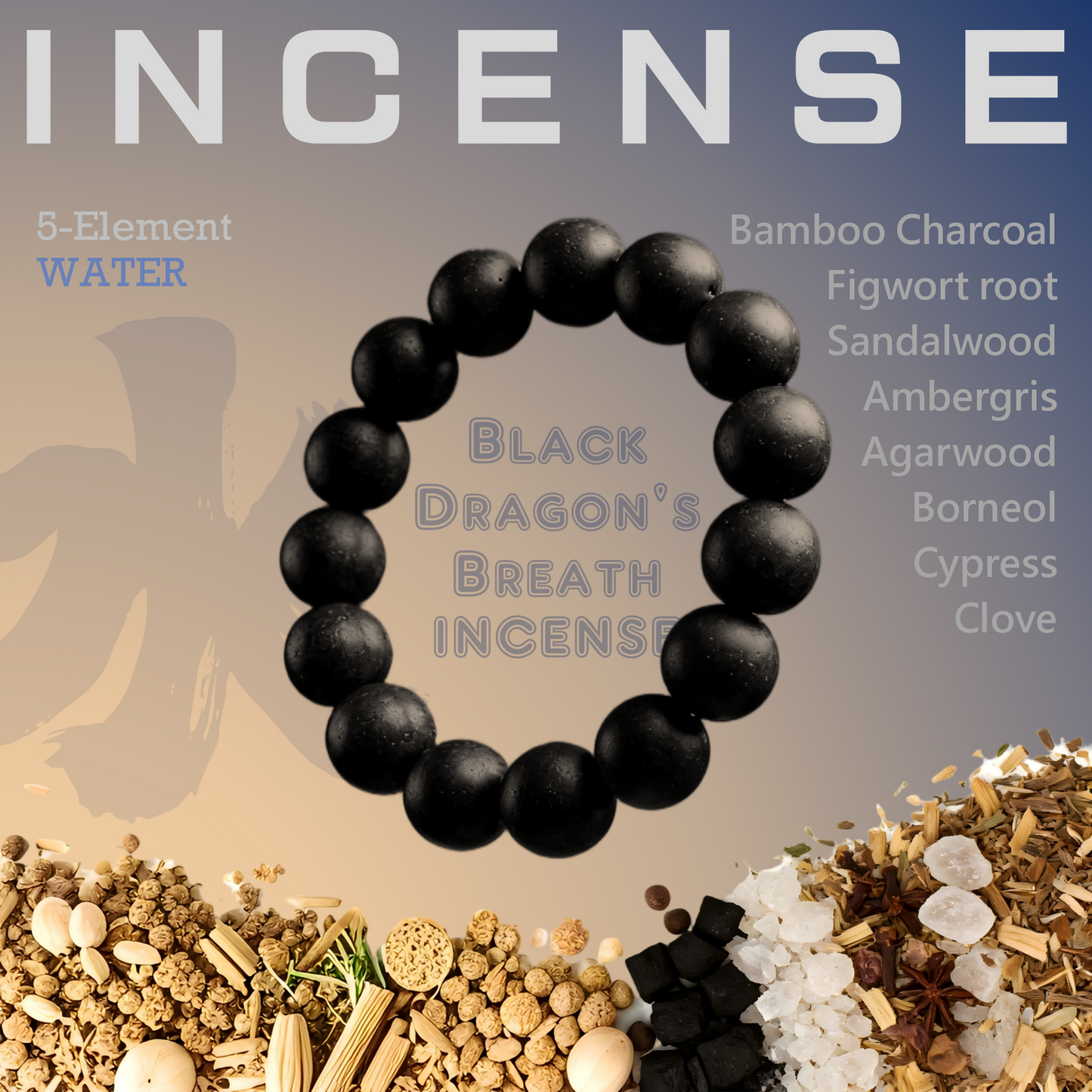 Carry the Essence of the Abyss: The Black Dragon's Breath Incense Bracelet
