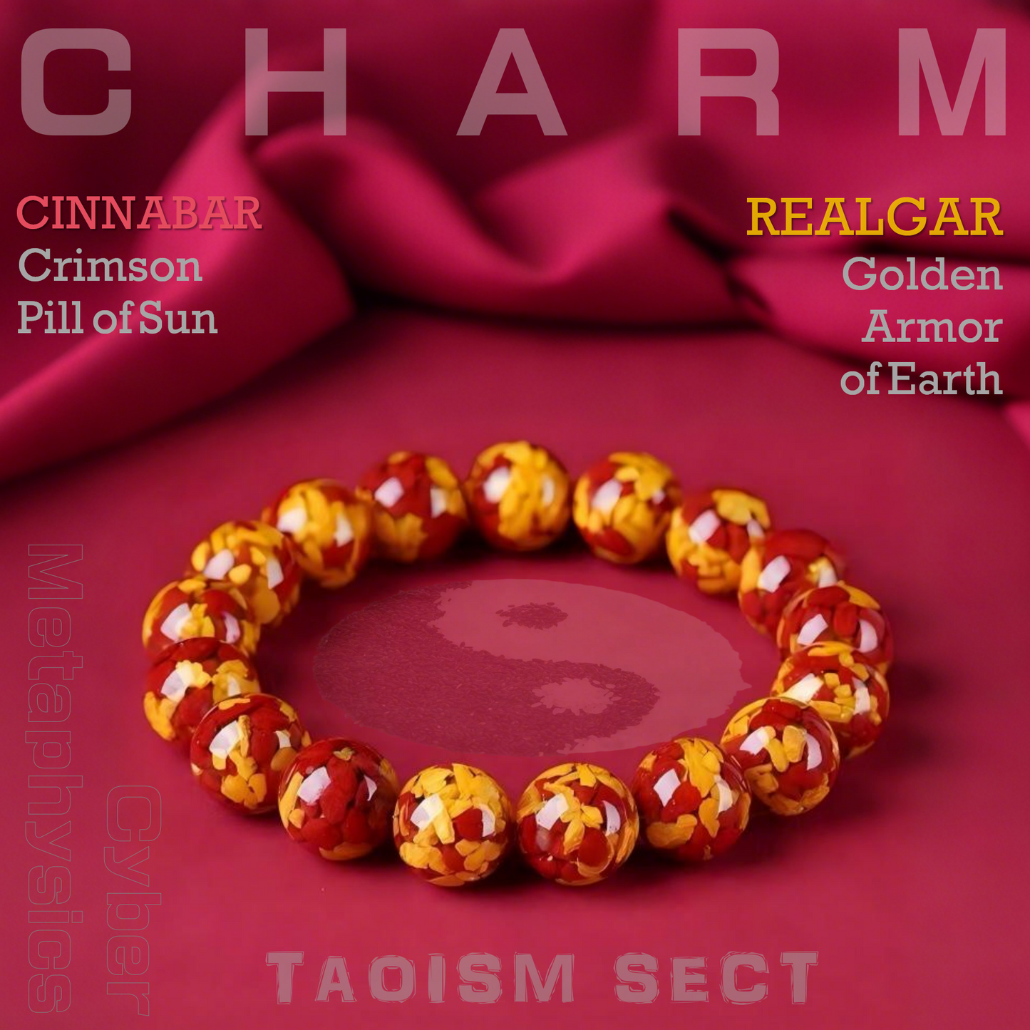 The Alchemist's Dual-Flame Amulet: Cinnabar &amp; Realgar Wrist Beads