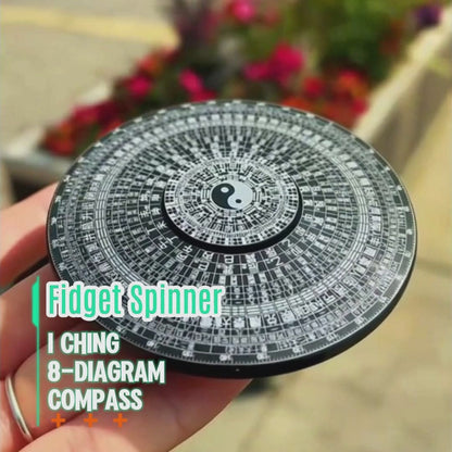 [Finger Spinner] Full-metal Tai Chi 64-Hexagram I Ching 8-Diagram Feng Shui Compass; Adult Stress Relief Toy